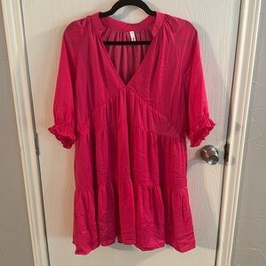 Hot pink glam babydoll dress